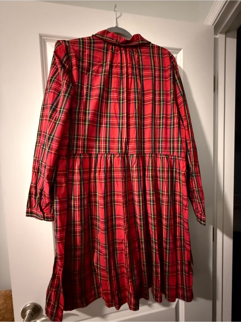 J. Crew Red Plaid Long-Sleeve Shirt Dress - Picture 6 of 6